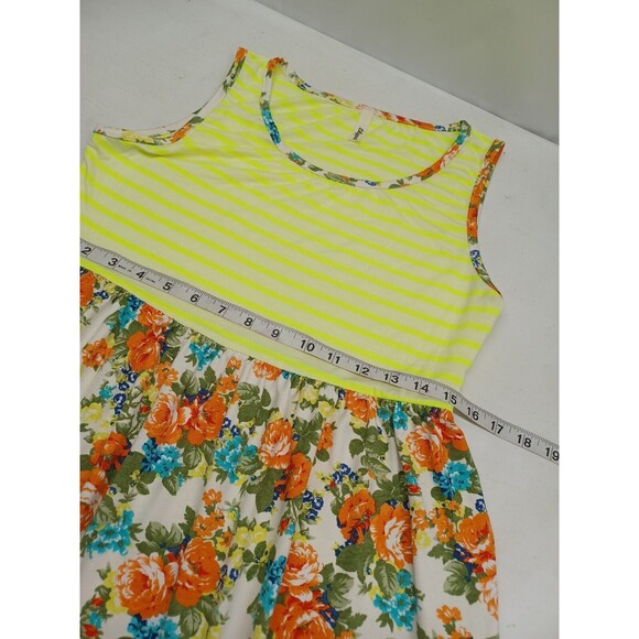 Lilypad Dress Striped Floral Scoop Neck Sleeveless Sz M - Picture 6 of 9